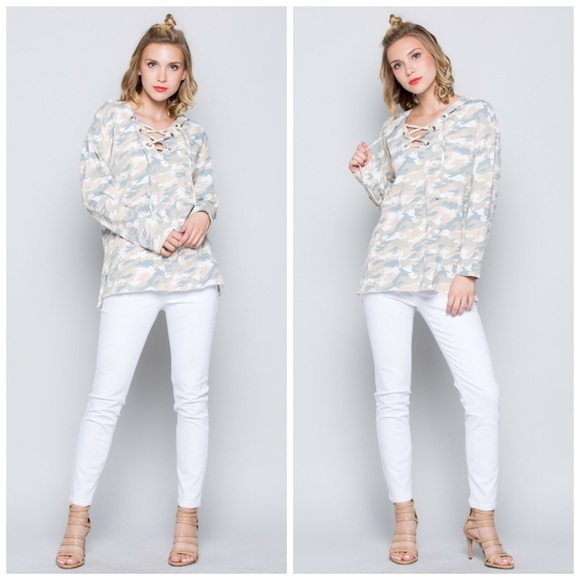 ❤️LAST 1! French Terry Camo Hoodie! - Picture 6 of 7